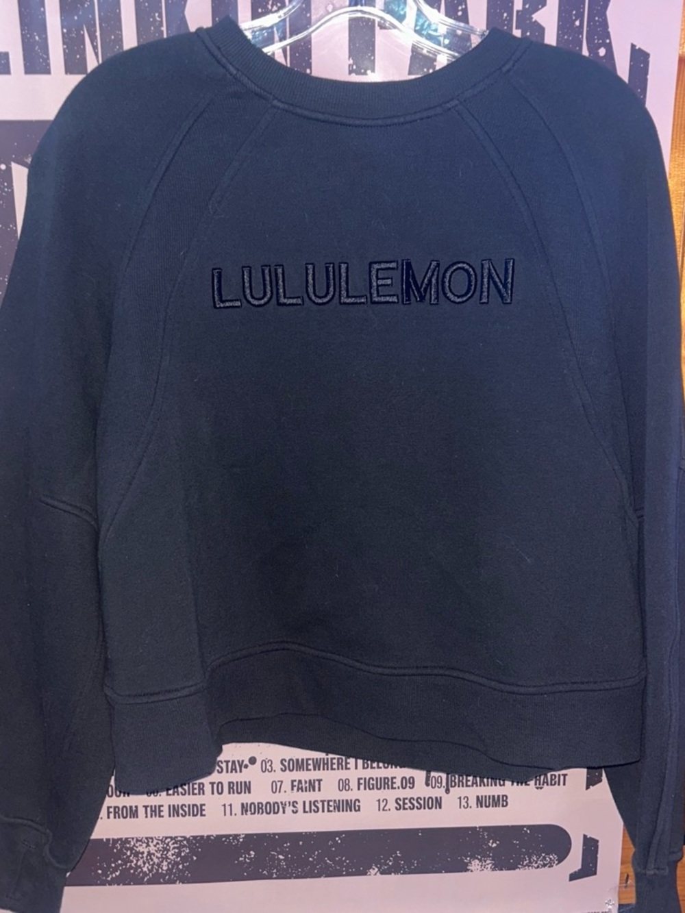 lululemon athletica Black Sweatshirt with Raised Logo